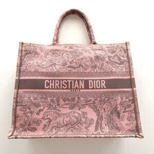 Christian Dior Large Book Tote Bag St. Tropez France Pink Grey Special Edition